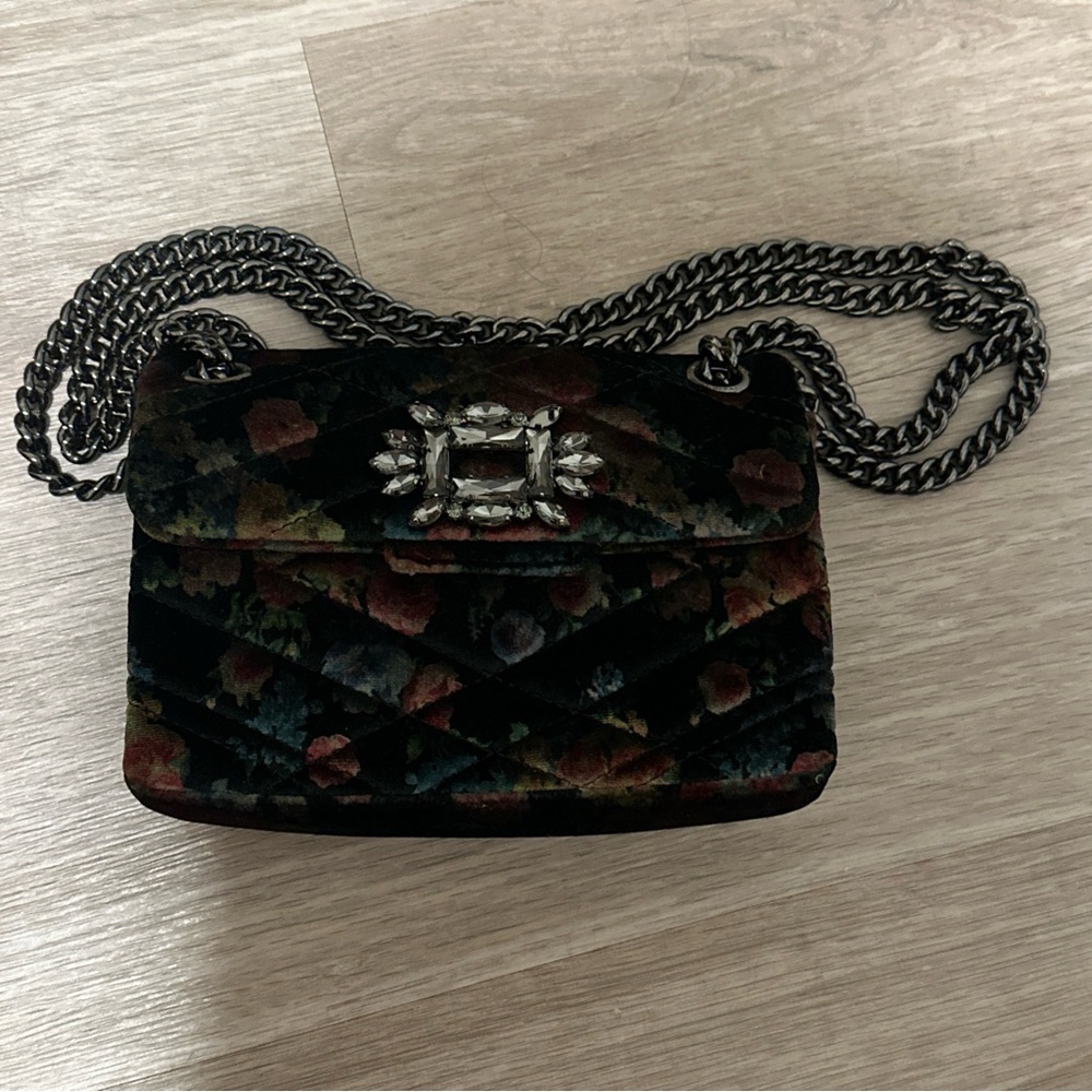 Elegant Multicolor Velvet Chain Bag